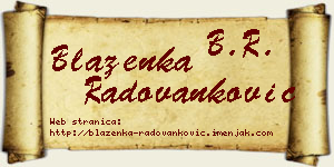 Blaženka Radovanković vizit kartica